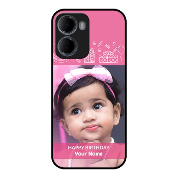 Xiaomi Redmi 15A 5G Custom Glass Phone Case - With Birthday Line Art Design Xiaomi Redmi 15A 5G Custom Glass Phone Case - With Birthday Line Art Design