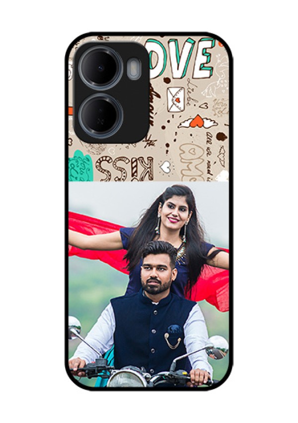 Xiaomi Redmi 15A 5G Custom Glass Phone Case - Love Doodle Pattern