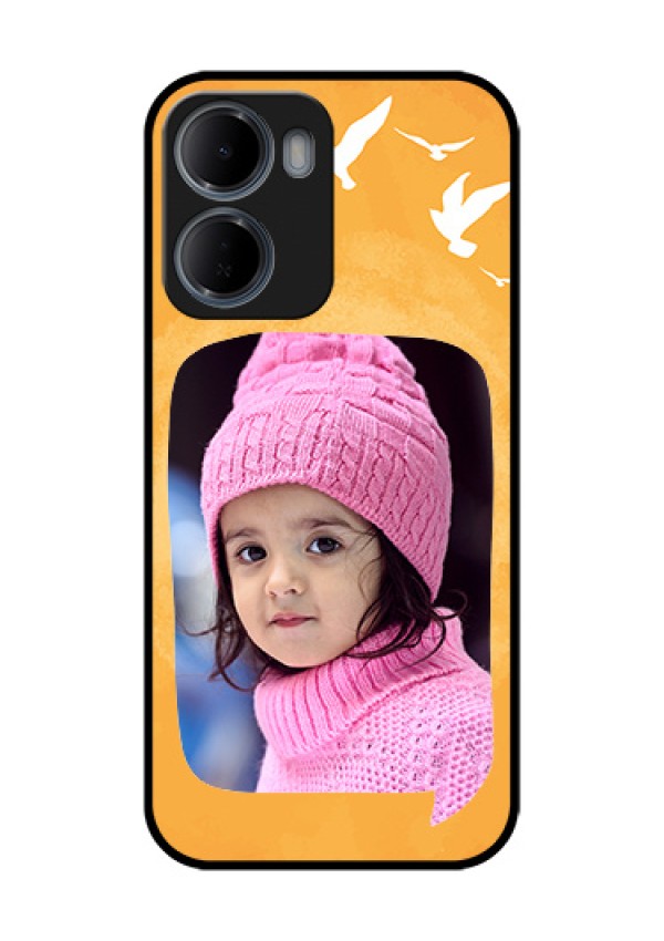 Xiaomi Redmi 15A 5G Custom Glass Phone Case - Water Color Design With Bird Icons