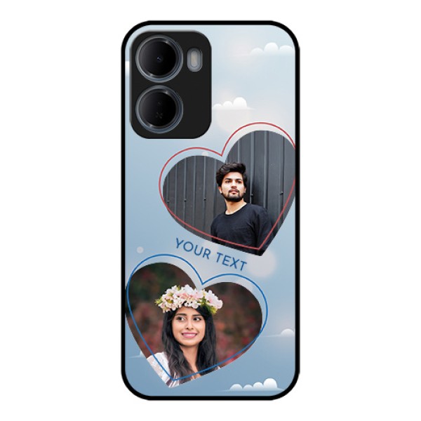 Xiaomi Redmi 15A 5G Custom Glass Phone Case - Blue Color Couple Design Xiaomi Redmi 15A 5G Custom Glass Phone Case - Blue Color Couple Design