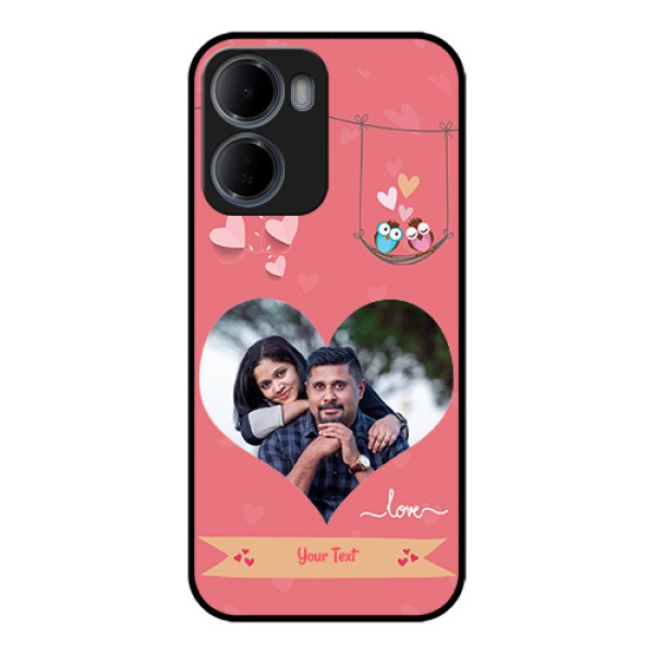 Xiaomi Redmi 15A 5G Custom Glass Phone Case - Peach Color Love Design Xiaomi Redmi 15A 5G Custom Glass Phone Case - Peach Color Love Design