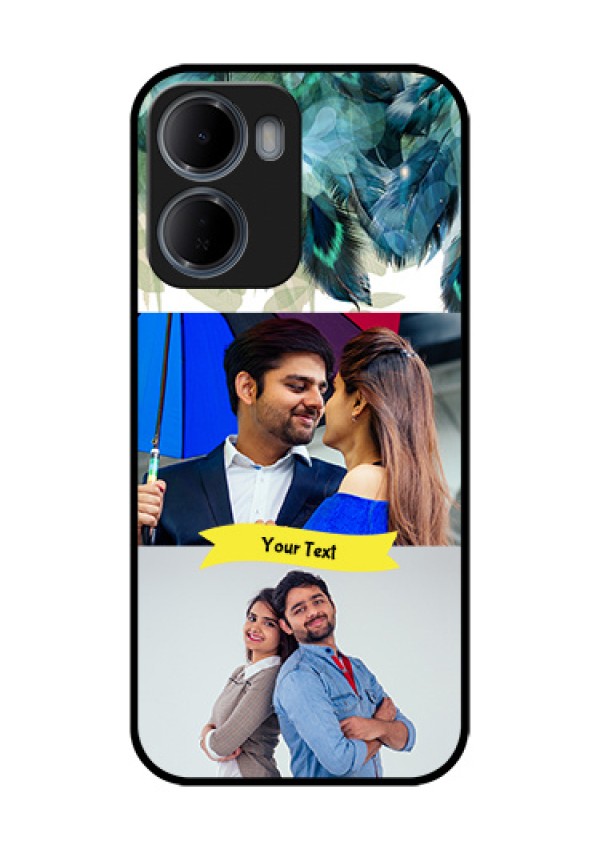 Xiaomi Redmi 15A 5G Custom Glass Phone Case - Image With Boho Peacock Feather Design