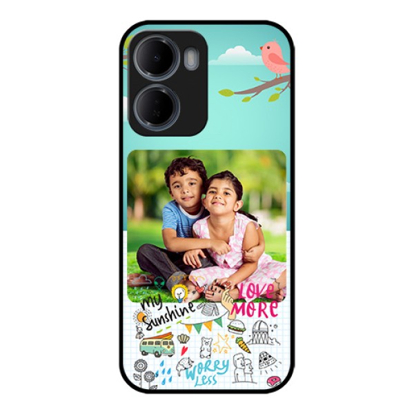 Xiaomi Redmi 15A 5G Custom Glass Phone Case - Doodle Love Design