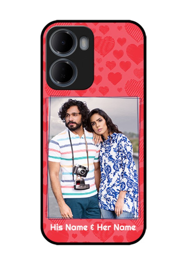 Xiaomi Redmi 15A 5G Custom Glass Phone Case - With Red Heart Symbols Design