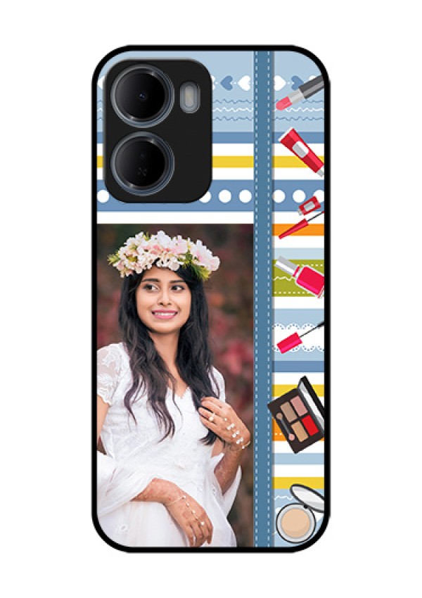 Xiaomi Redmi 15A 5G Custom Glass Phone Case - Makeup Icons Design