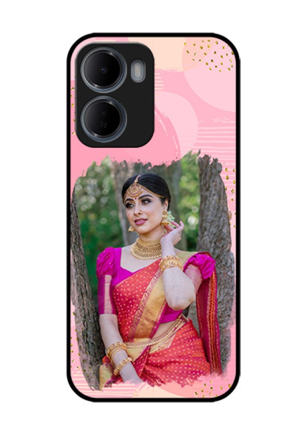 Xiaomi Redmi 15A 5G Custom Glass Phone Case - Gold Glitter Splash Design
