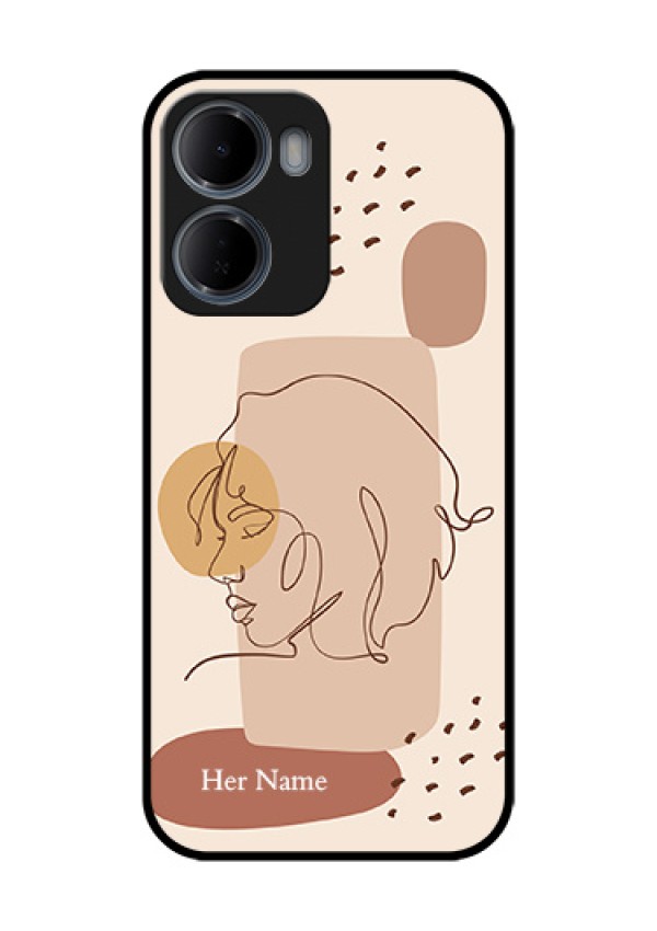 Xiaomi Redmi 15A 5G Custom Glass Phone Case - Calm Woman Line Art Design