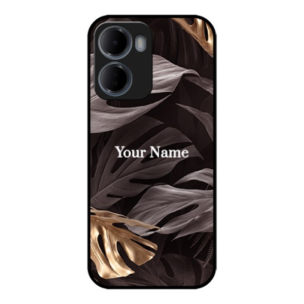 Xiaomi Redmi 15A 5G Custom Glass Phone Case - Wild Leaves Digital Paint Design Xiaomi Redmi 15A 5G Custom Glass Phone Case - Wild Leaves Digital Paint Design