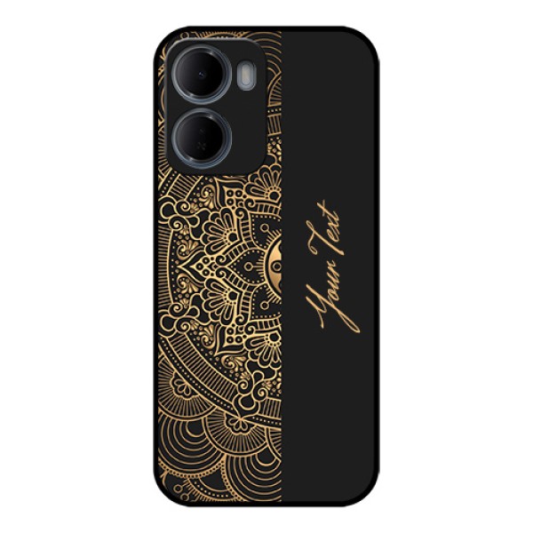 Xiaomi Redmi 15A 5G Custom Glass Phone Case - Mandala Art With Custom Text Design Xiaomi Redmi 15A 5G Custom Glass Phone Case - Mandala Art With Custom Text Design