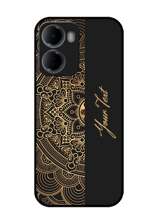 Xiaomi Redmi 15A 5G Custom Glass Phone Case - Mandala Art With Custom Text Design