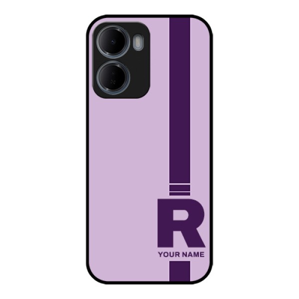 Xiaomi Redmi 15A 5G Custom Glass Phone Case - Simple Dual Tone Stripe With Name Design