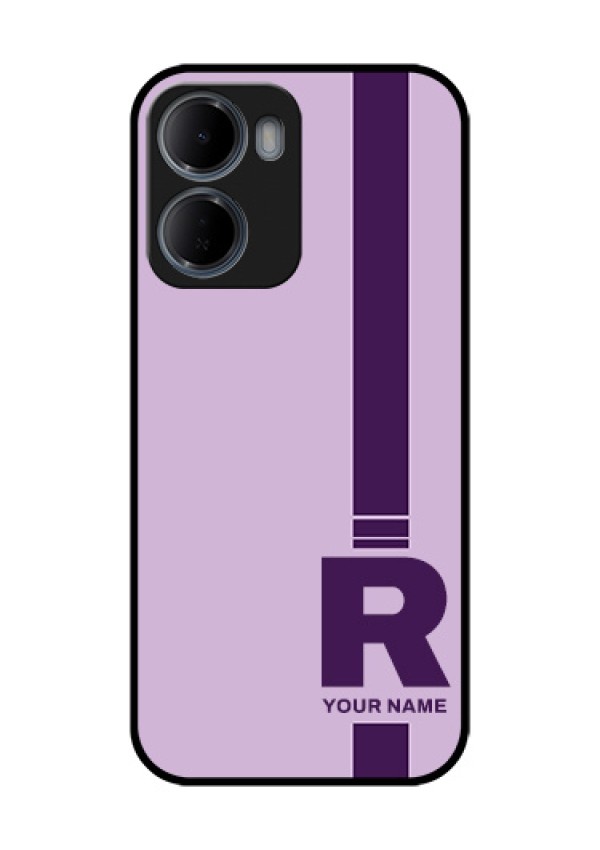Xiaomi Redmi 15A 5G Custom Glass Phone Case - Simple Dual Tone Stripe With Name Design
