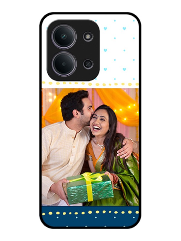Custom Xiaomi Redmi 15C 5G Custom Glass Phone Case - White And Blue Abstract Design