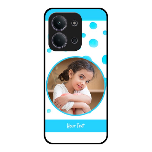 Xiaomi Redmi 15C 5G Custom Glass Phone Case - Blue Bubbles Pattern Design Xiaomi Redmi 15C 5G Custom Glass Phone Case - Blue Bubbles Pattern Design