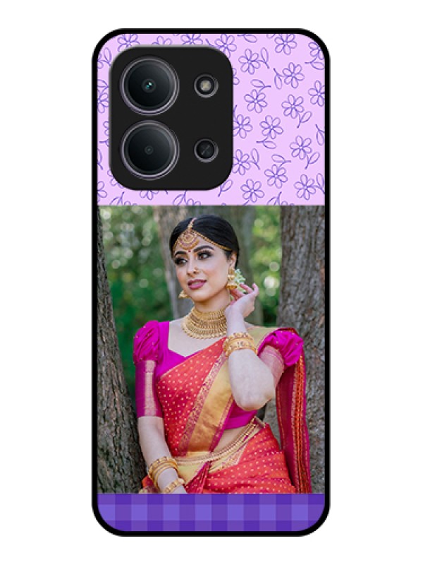 Custom Xiaomi Redmi 15C 5G Custom Glass Phone Case - Purple Floral Design