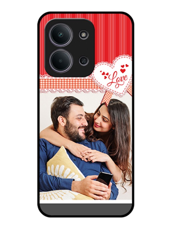 Custom Xiaomi Redmi 15C 5G Custom Glass Phone Case - Red Love Pattern Design
