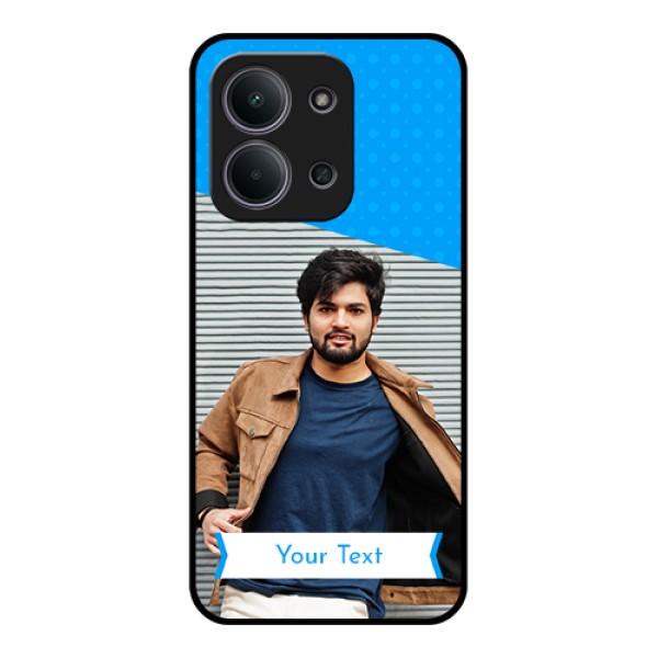 Xiaomi Redmi 15C 5G Custom Glass Phone Case - Simple Blue Color Design Xiaomi Redmi 15C 5G Custom Glass Phone Case - Simple Blue Color Design