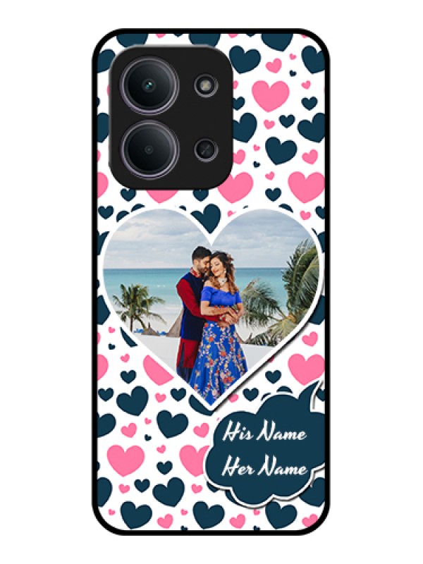 Custom Xiaomi Redmi 15C 5G Custom Glass Phone Case - Pink & Blue Heart Design