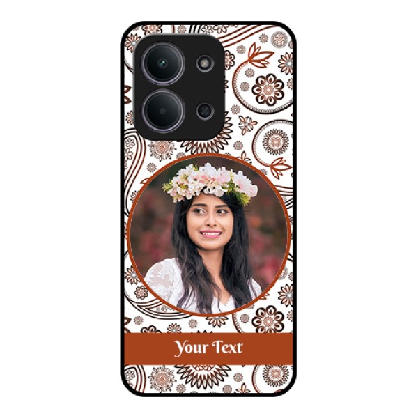 Xiaomi Redmi 15C 5G Custom Glass Phone Case - Abstract Flower Design Xiaomi Redmi 15C 5G Custom Glass Phone Case - Abstract Flower Design