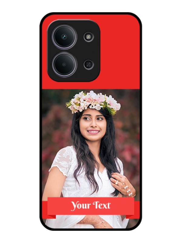 Custom Xiaomi Redmi 15C 5G Custom Glass Phone Case - Simple Red Color Design