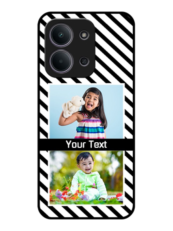 Custom Xiaomi Redmi 15C 5G Custom Glass Phone Case - Black And White Stripes Design