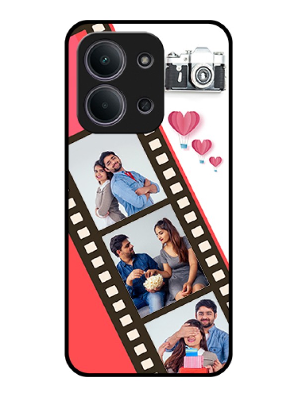 Custom Xiaomi Redmi 15C 5G Custom Glass Phone Case - 3 Image Holder With Film Reel