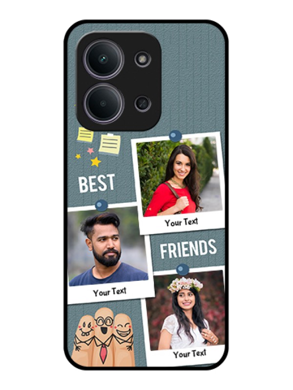 Custom Xiaomi Redmi 15C 5G Custom Glass Phone Case - Sticky Frames And Friendship Design