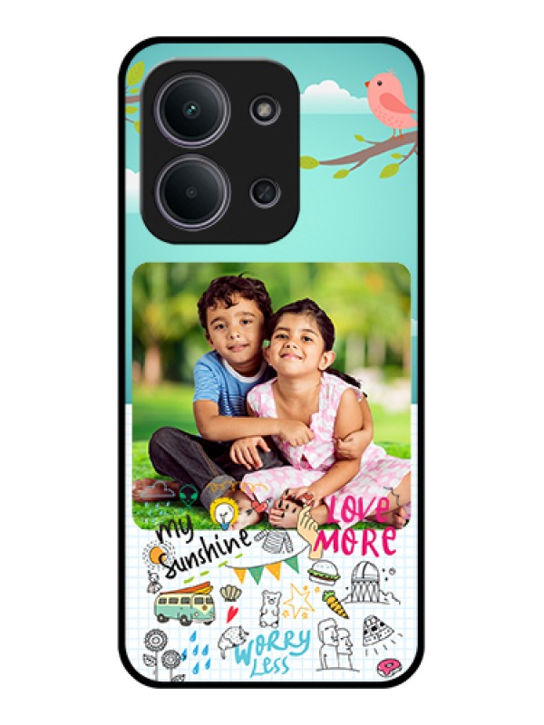 Custom Xiaomi Redmi 15C 5G Custom Glass Phone Case - Doodle Love Design