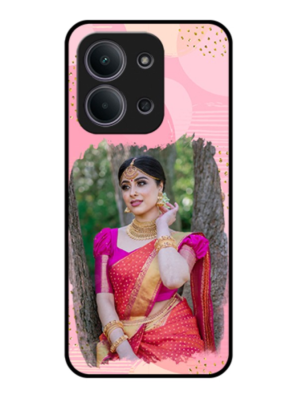 Custom Xiaomi Redmi 15C 5G Custom Glass Phone Case - Gold Glitter Splash Design