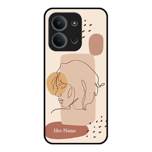 Xiaomi Redmi 15C 5G Custom Glass Phone Case - Calm Woman Line Art Design