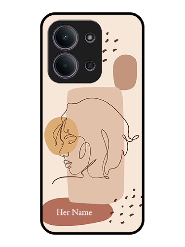 Custom Xiaomi Redmi 15C 5G Custom Glass Phone Case - Calm Woman Line Art Design
