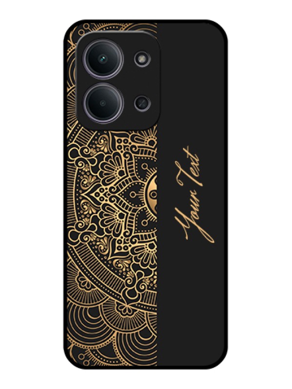 Custom Xiaomi Redmi 15C 5G Custom Glass Phone Case - Mandala Art With Custom Text Design