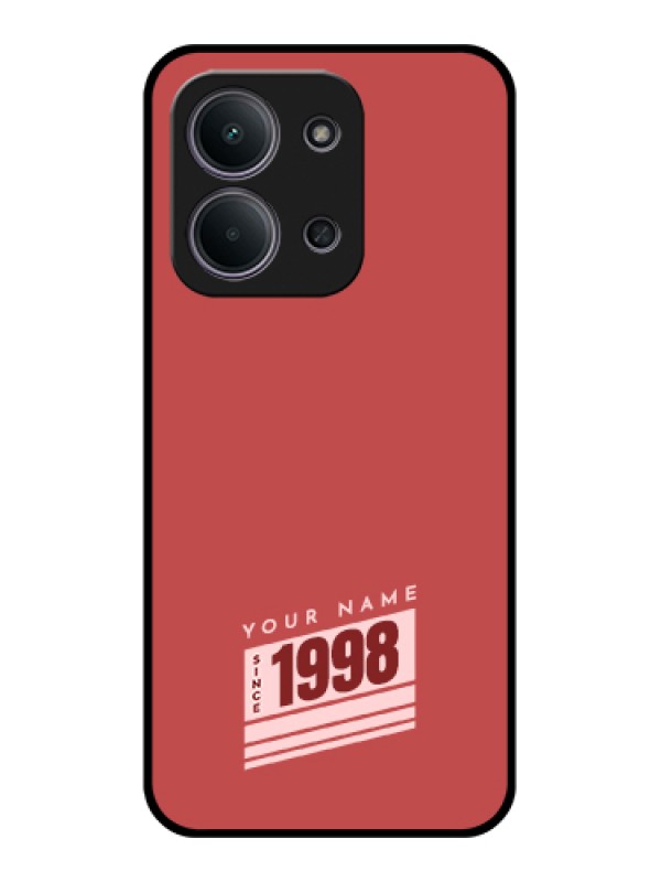 Custom Xiaomi Redmi 15C 5G Custom Glass Phone Case - Red Custom Year Of Birth Design