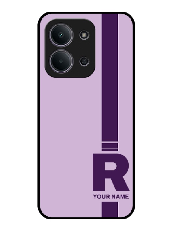 Custom Xiaomi Redmi 15C 5G Custom Glass Phone Case - Simple Dual Tone Stripe With Name Design