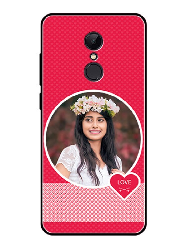 Custom Redmi 5 Personalised Glass Phone Case  - Pink Pattern Design