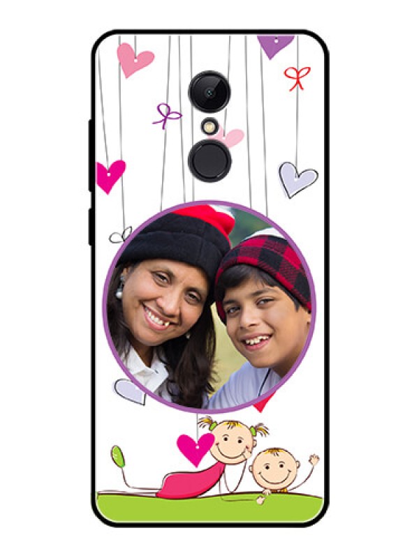Custom Redmi 5 Photo Printing on Glass Case  - Cute Kids Phone Case Design