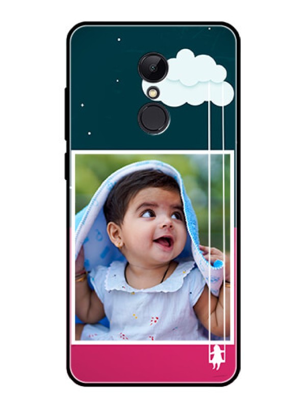 Custom Redmi 5 Custom Glass Phone Case  - Cute Girl with Cloud Design
