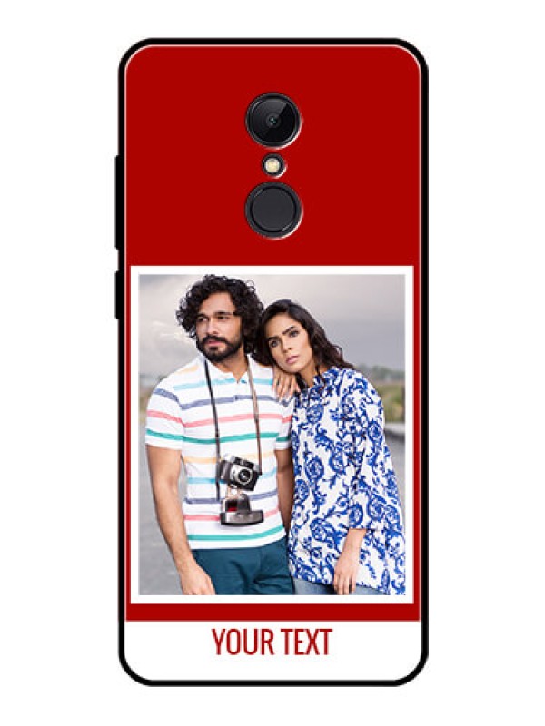 Custom Redmi 5 Personalized Glass Phone Case  - Simple Red Color Design