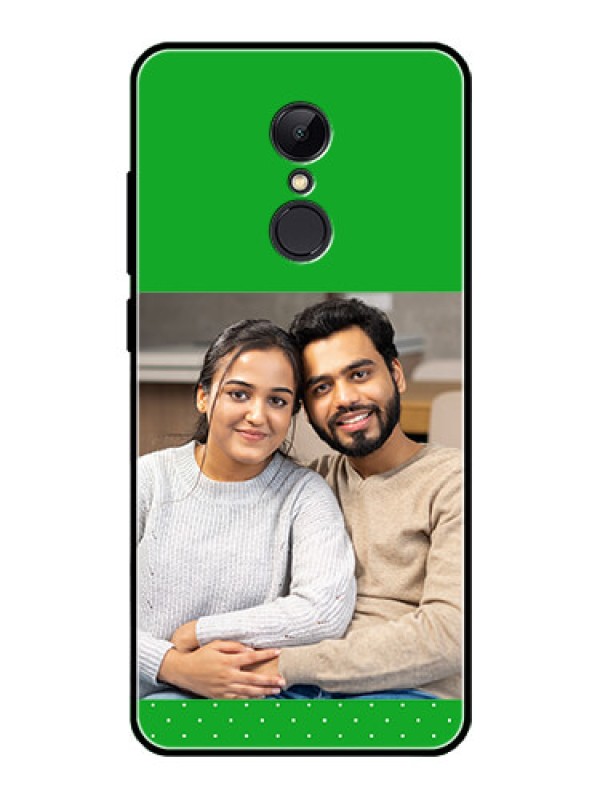 Custom Redmi 5 Personalized Glass Phone Case  - Green Pattern Design