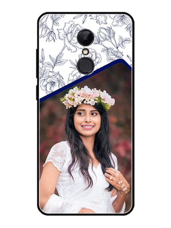 Custom Redmi 5 Personalized Glass Phone Case  - Premium Floral Design