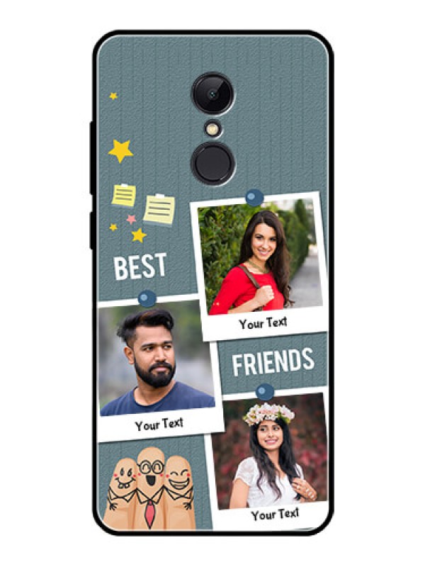 Custom Redmi 5 Personalized Glass Phone Case  - Sticky Frames and Friendship Design