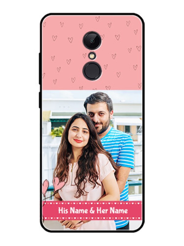 Custom Redmi 5 Personalized Glass Phone Case  - Love Design Peach Color