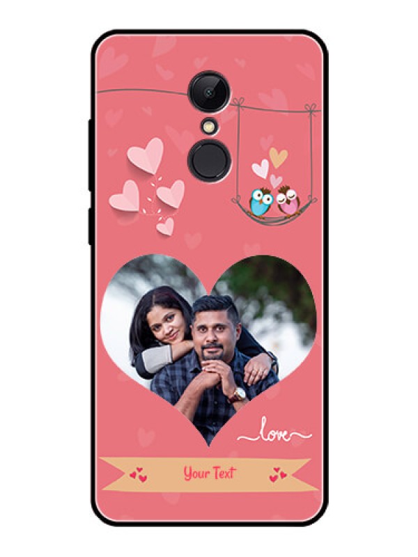 Custom Redmi 5 Personalized Glass Phone Case  - Peach Color Love Design 