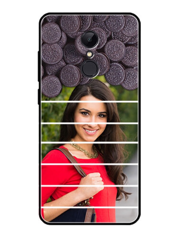 Custom Redmi 5 Custom Glass Phone Case  - with Oreo Biscuit Design