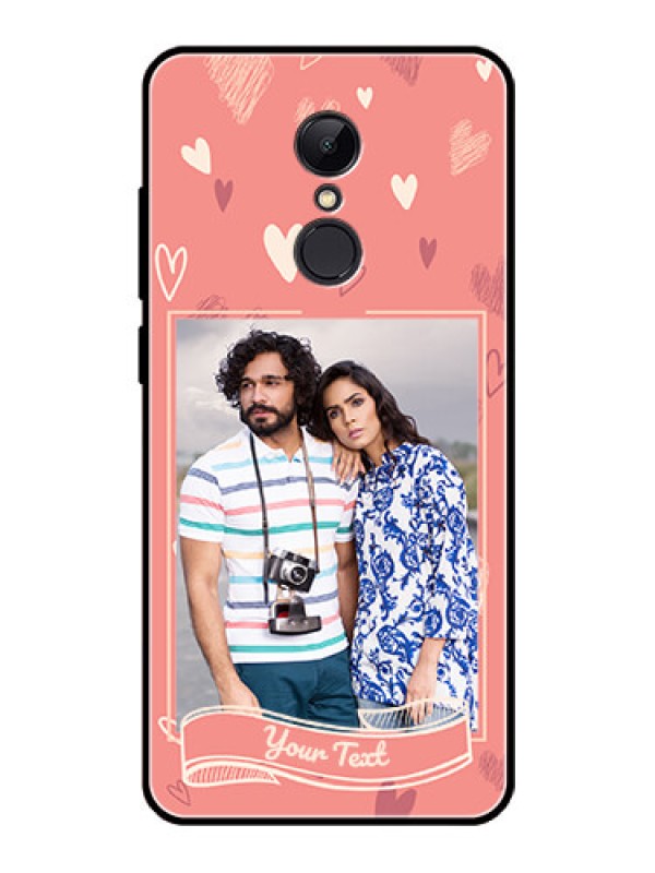 Custom Redmi 5 Custom Glass Phone Case  - Love doodle art Design