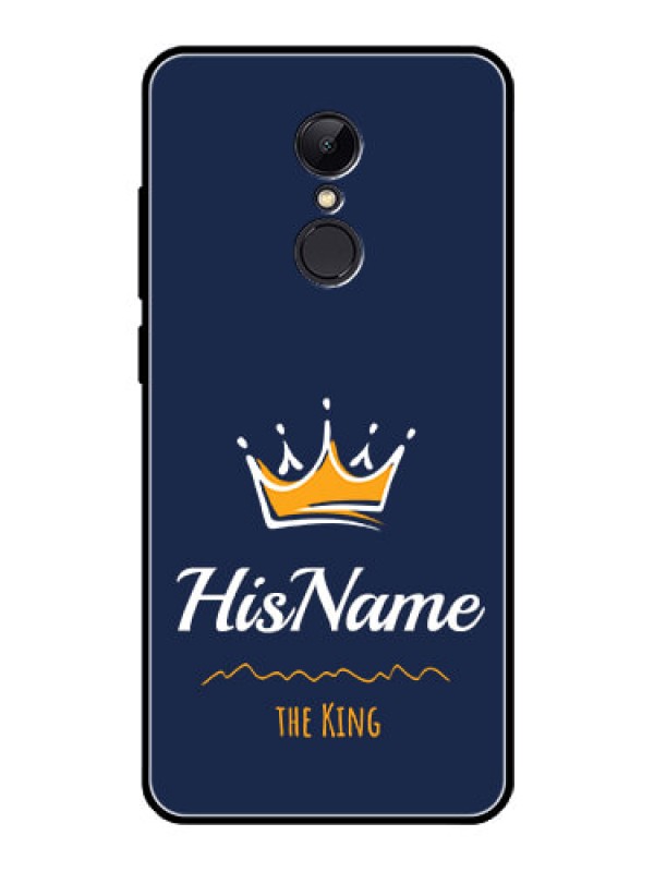 Custom Redmi 5 Glass Phone Case King with Name