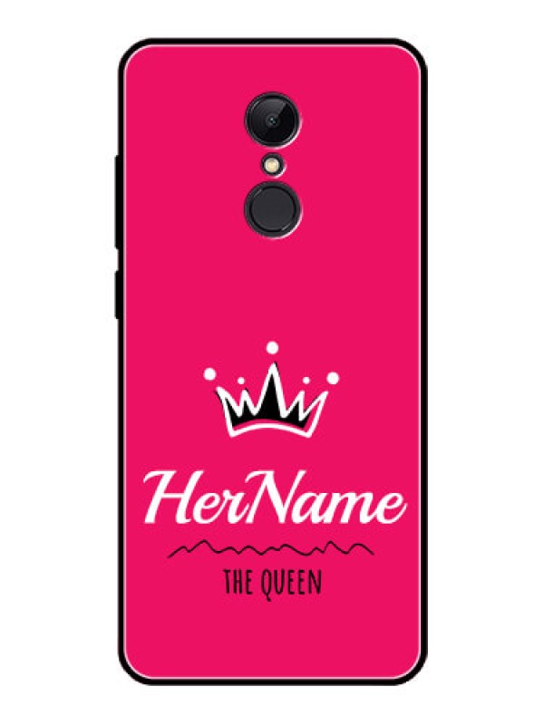 Custom Redmi 5 Glass Phone Case Queen with Name