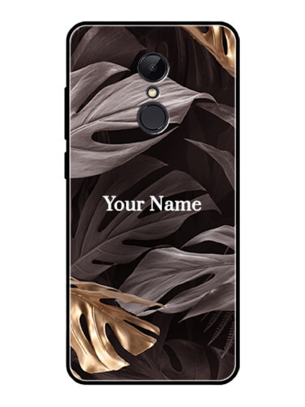Custom Xiaomi Redmi 5 Personalised Glass Phone Case - Wild Leaves digital paint Design