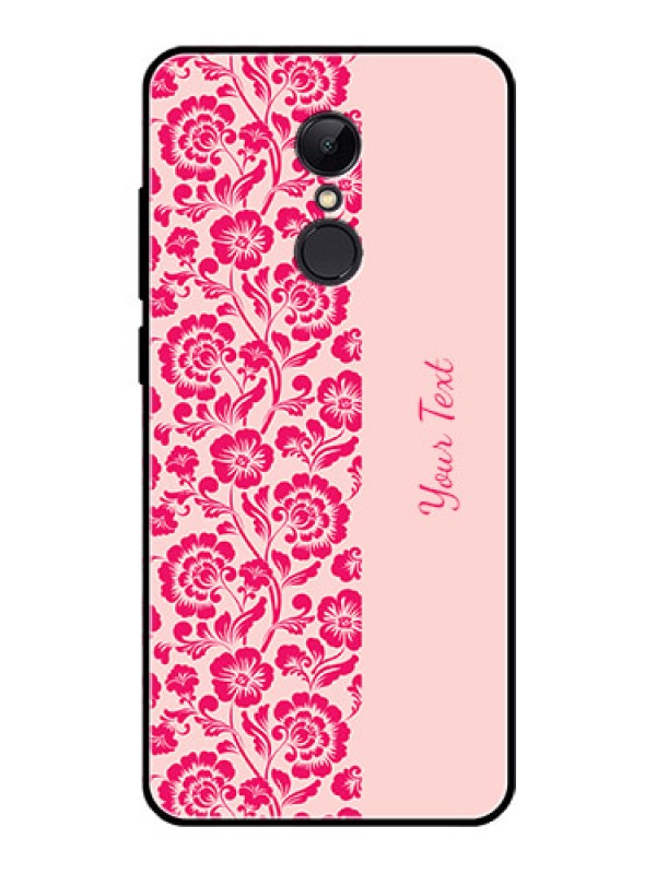 Custom Xiaomi Redmi 5 Custom Glass Phone Case - Attractive Floral Pattern Design