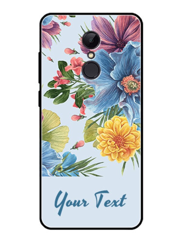 Custom Xiaomi Redmi 5 Custom Glass Mobile Case - Stunning Watercolored Flowers Painting Design